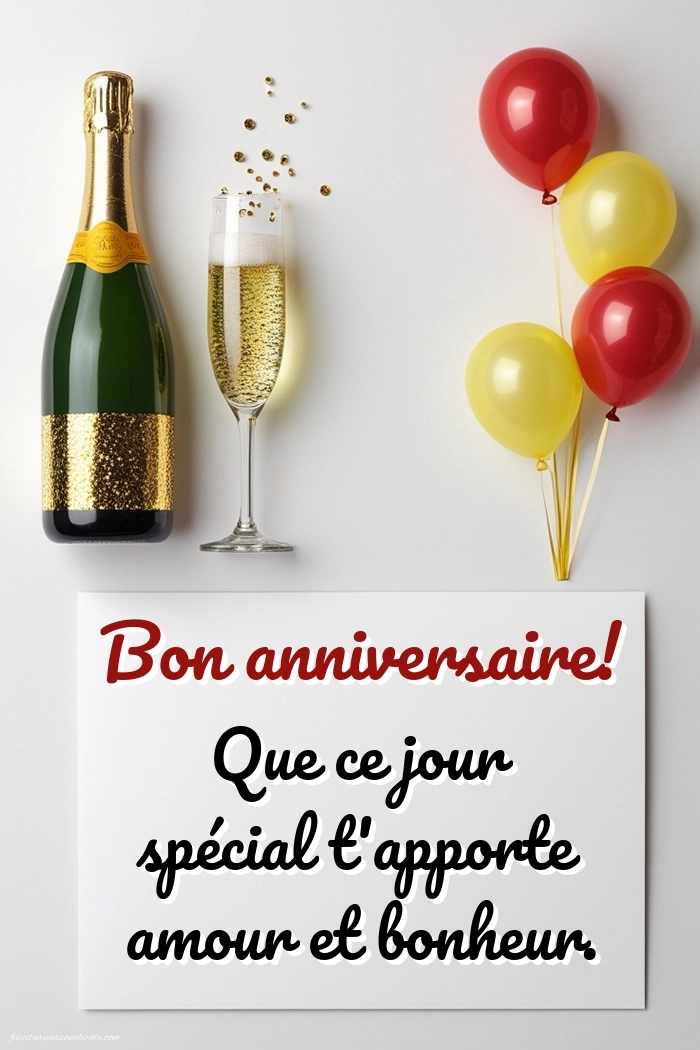 Imagini cu Urâri de La Mulți Ani în Franceză: Șampanie și baloane