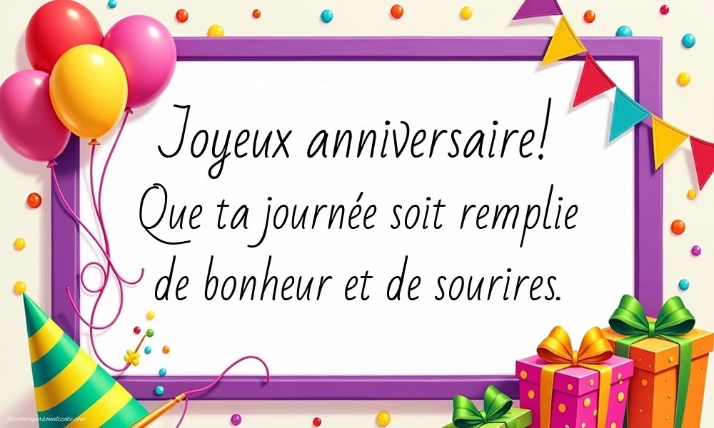 Imagini cu Urâri de La Mulți Ani în Franceză: Baloane și Cadouri