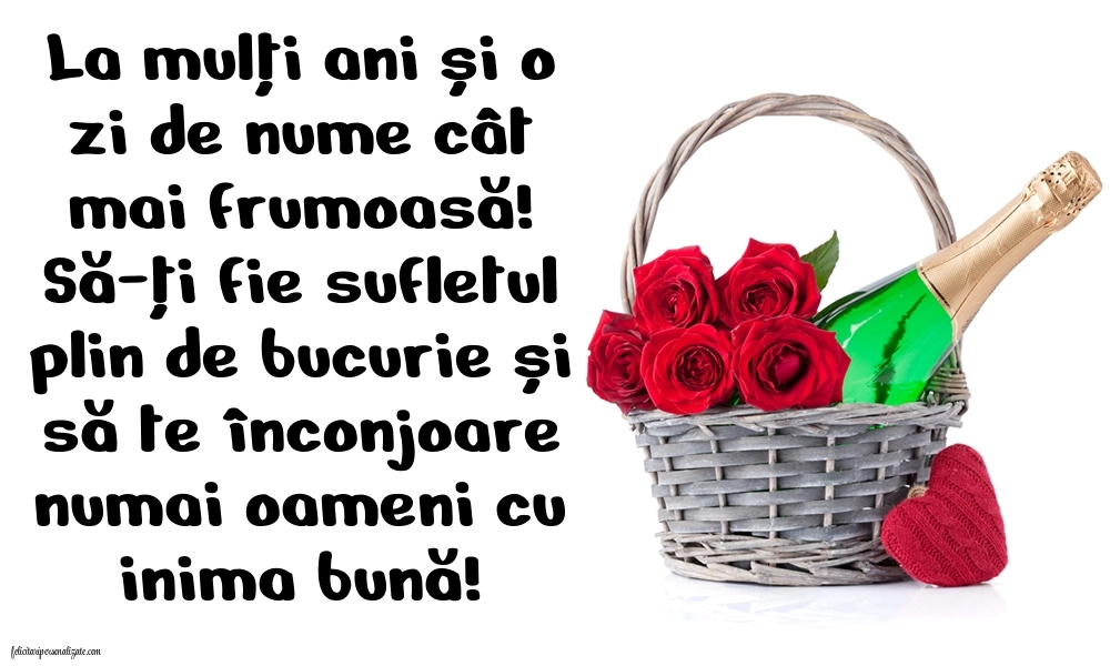 Imagini cu felicitări frumoase de Ziua Numelui: Șampanie și flori