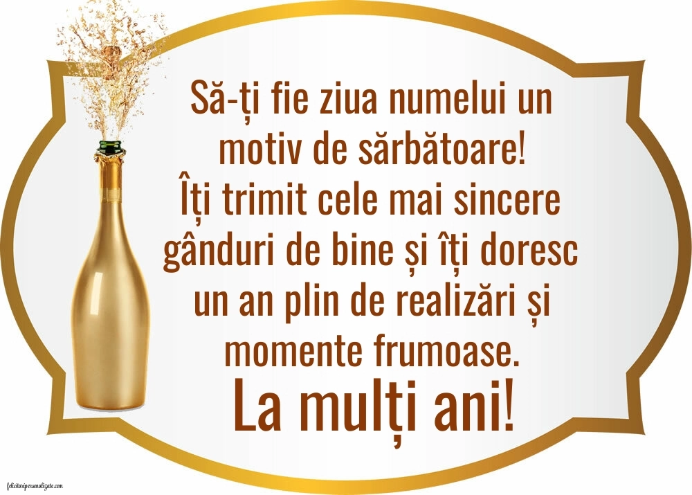 Imagini cu felicitări frumoase de Ziua Numelui: Șampanie