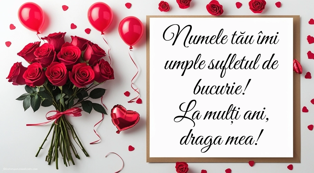 Imagini cu La mulți ani de Ziua Numelui pentru Fiica ta: Trandafiri și baloane