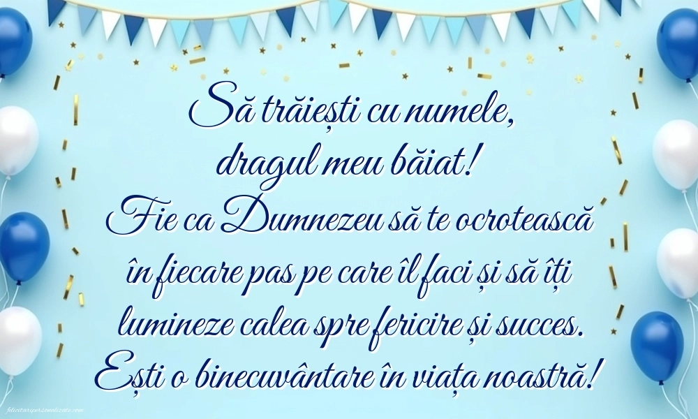 Imagini cu La mulți ani de Ziua Numelui pentru Fiul tău: Baloane