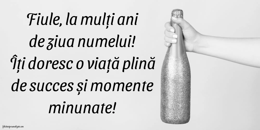 Imagini cu La mulți ani de Ziua Numelui pentru Fiul tău: Șampanie