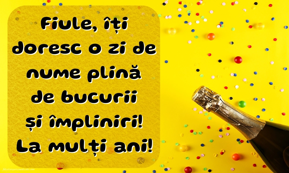 Imagini cu La mulți ani de Ziua Numelui pentru Fiul tău: Șampanie și confetti
