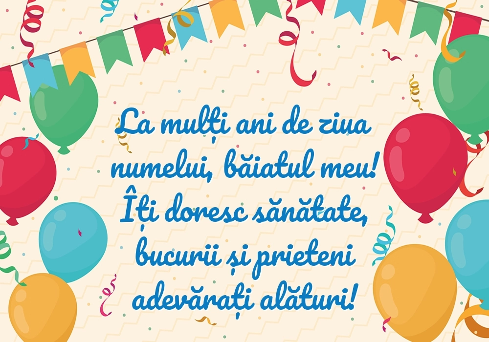 Imagini cu La mulți ani de Ziua Numelui pentru Fiul tău: Baloane