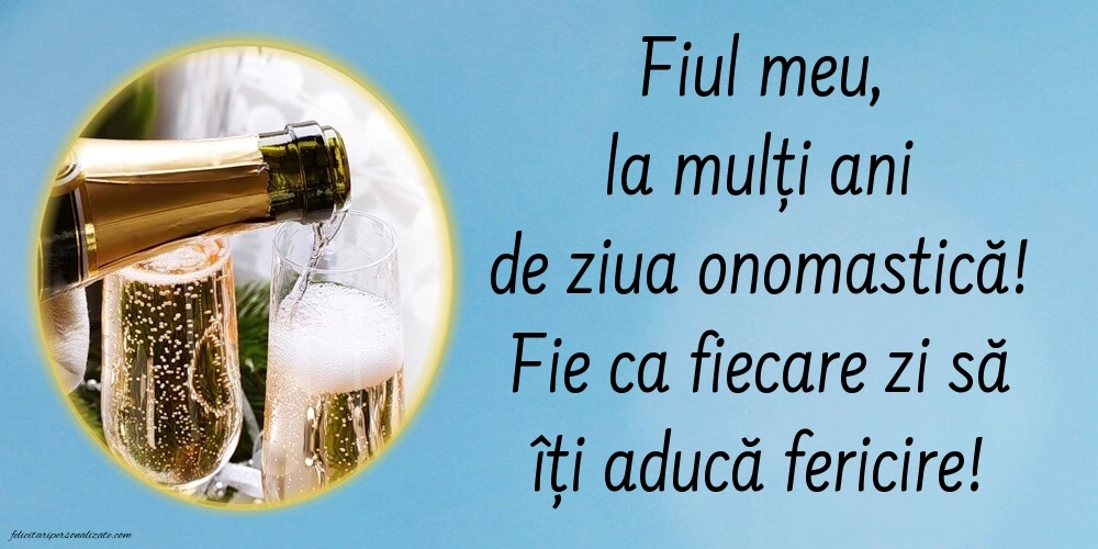 Imagini cu La mulți ani de Ziua Numelui pentru Fiul tău: Șampanie