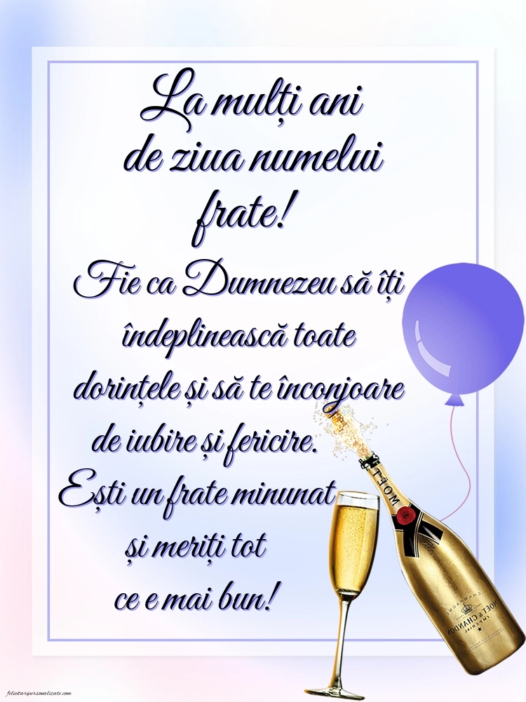 Imagini cu La mulți ani de Ziua Numelui Frate: Șampanie