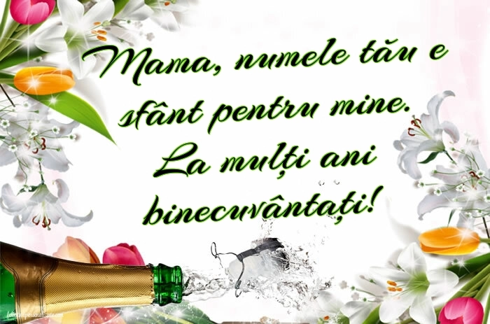 Imagini cu La mulți ani de Ziua Numelui Mama: Șampanie și flori