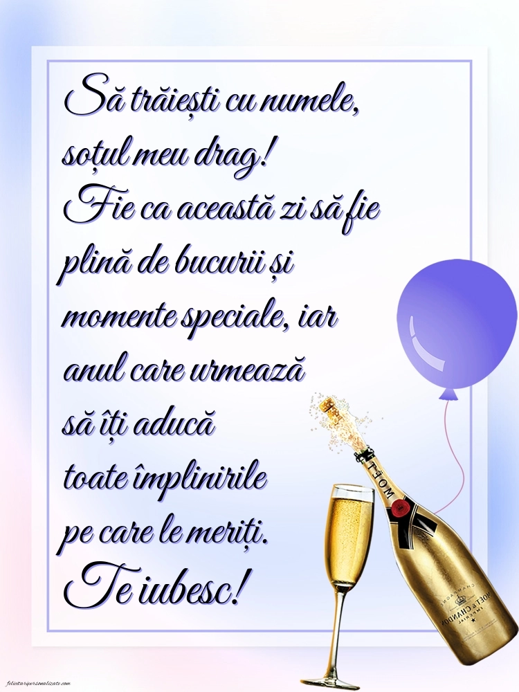 Imagini cu La mulți ani de Ziua Numelui Soț: Șampanie