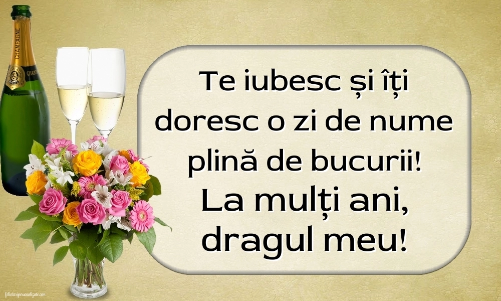 Imagini cu La mulți ani de Ziua Numelui Soț: Șampanie și flori