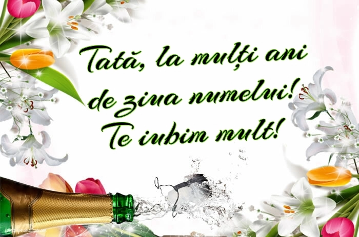 Imagini cu La mulți ani de Ziua Numelui Tata: Șampanie și flori