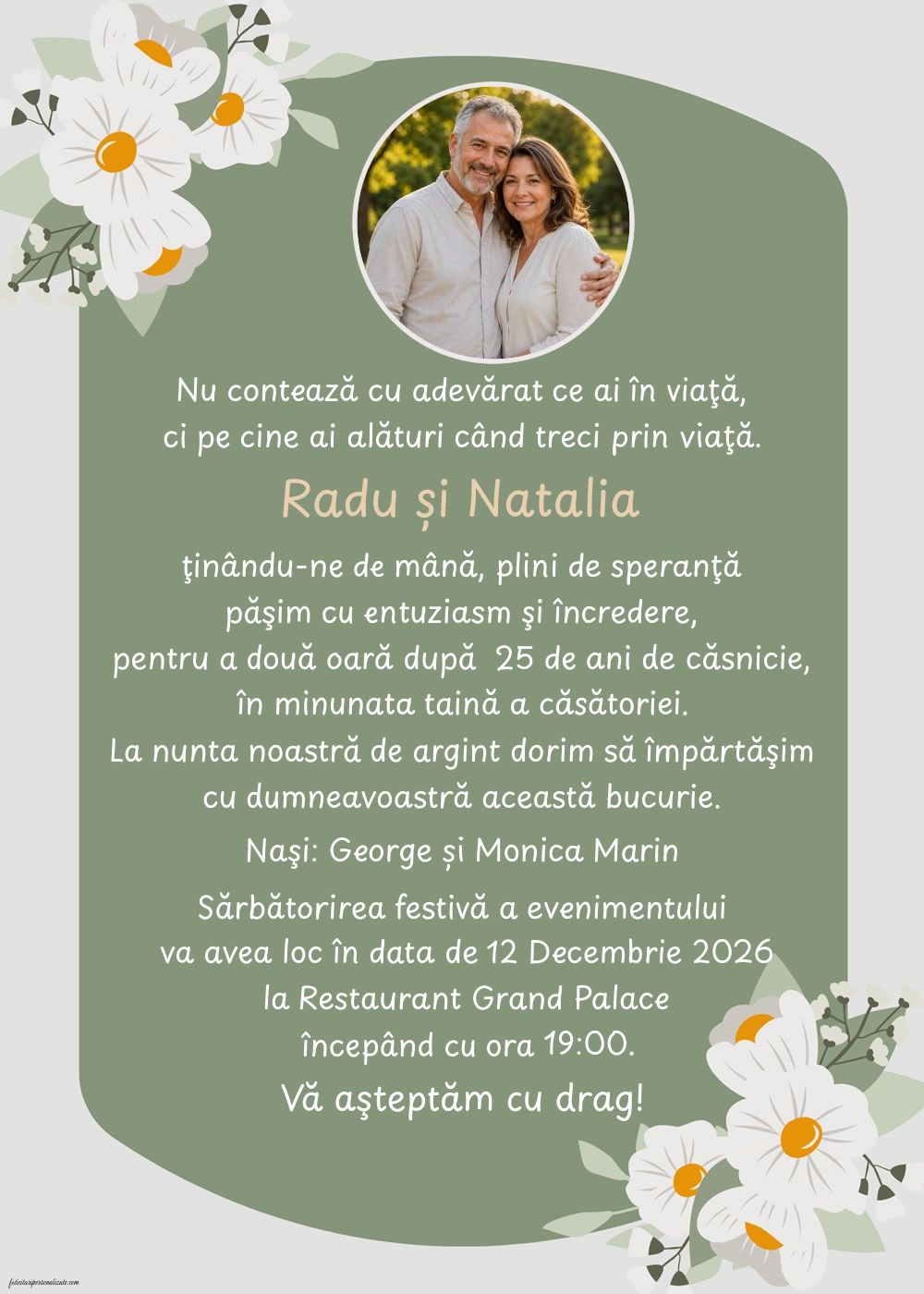 Invitație cu flori