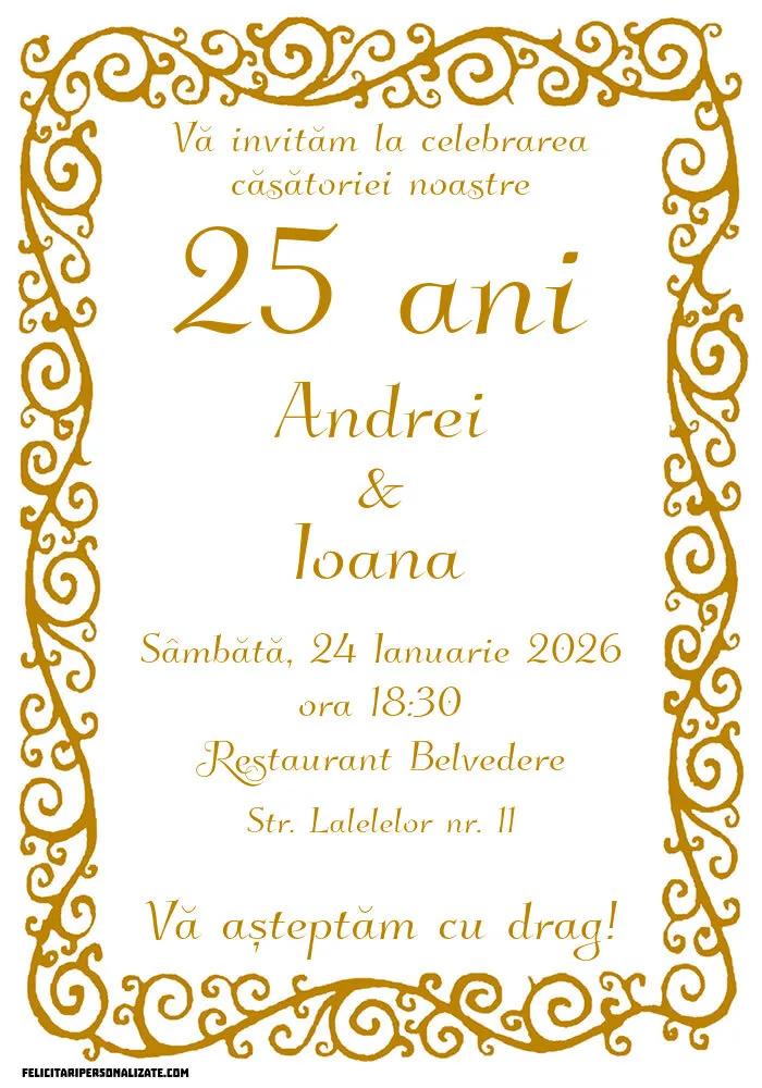 Invitație gold