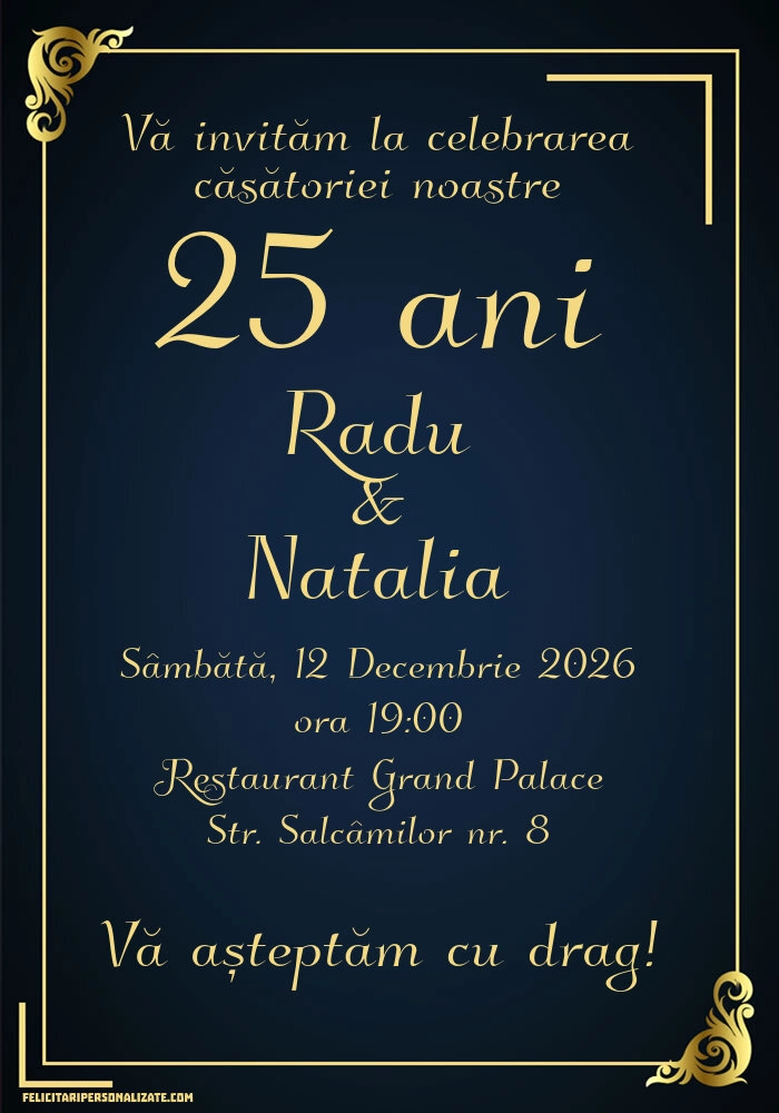 Invitație gold