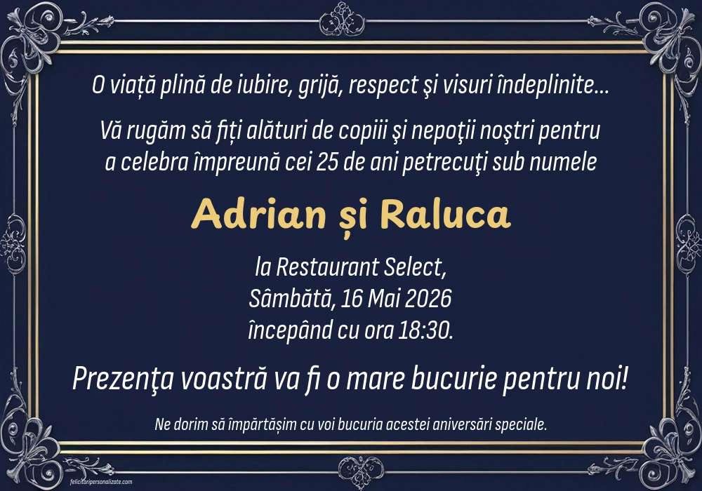 Invitație silver
