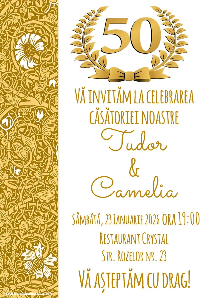 Invitație pentru 50 ani