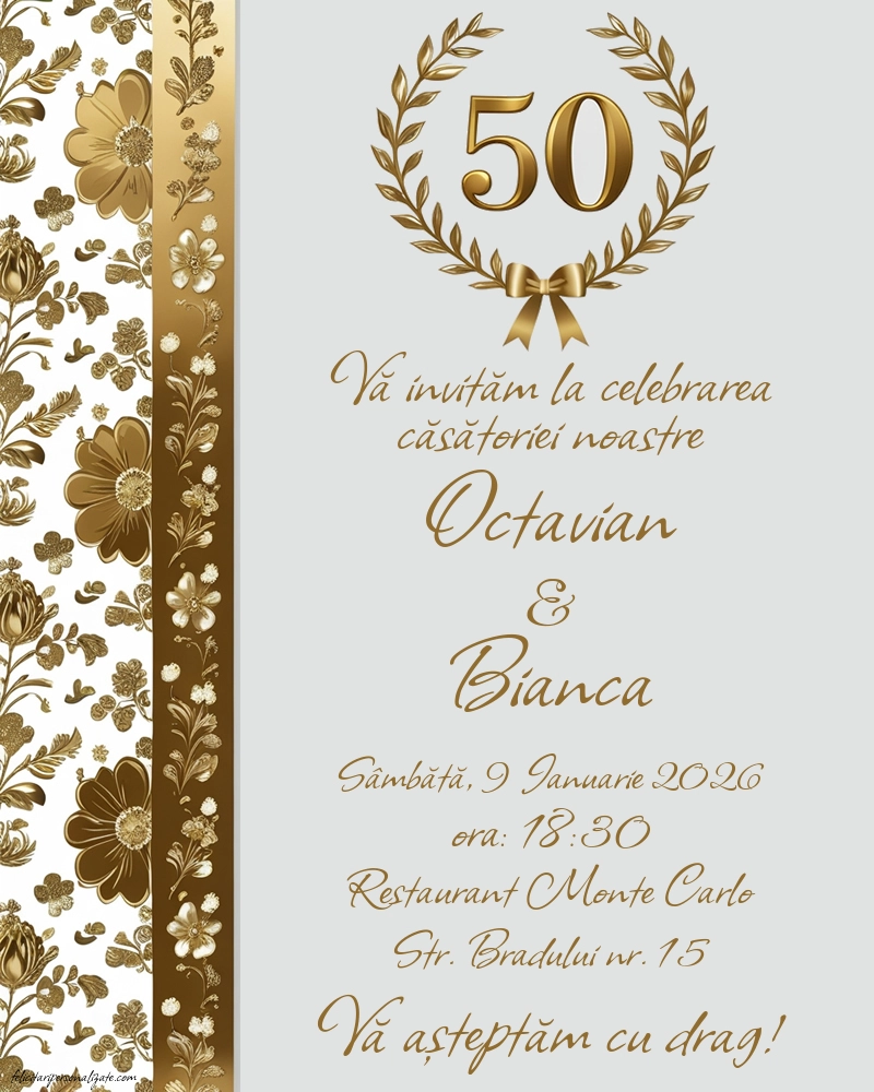 Invitație pentru 50 ani