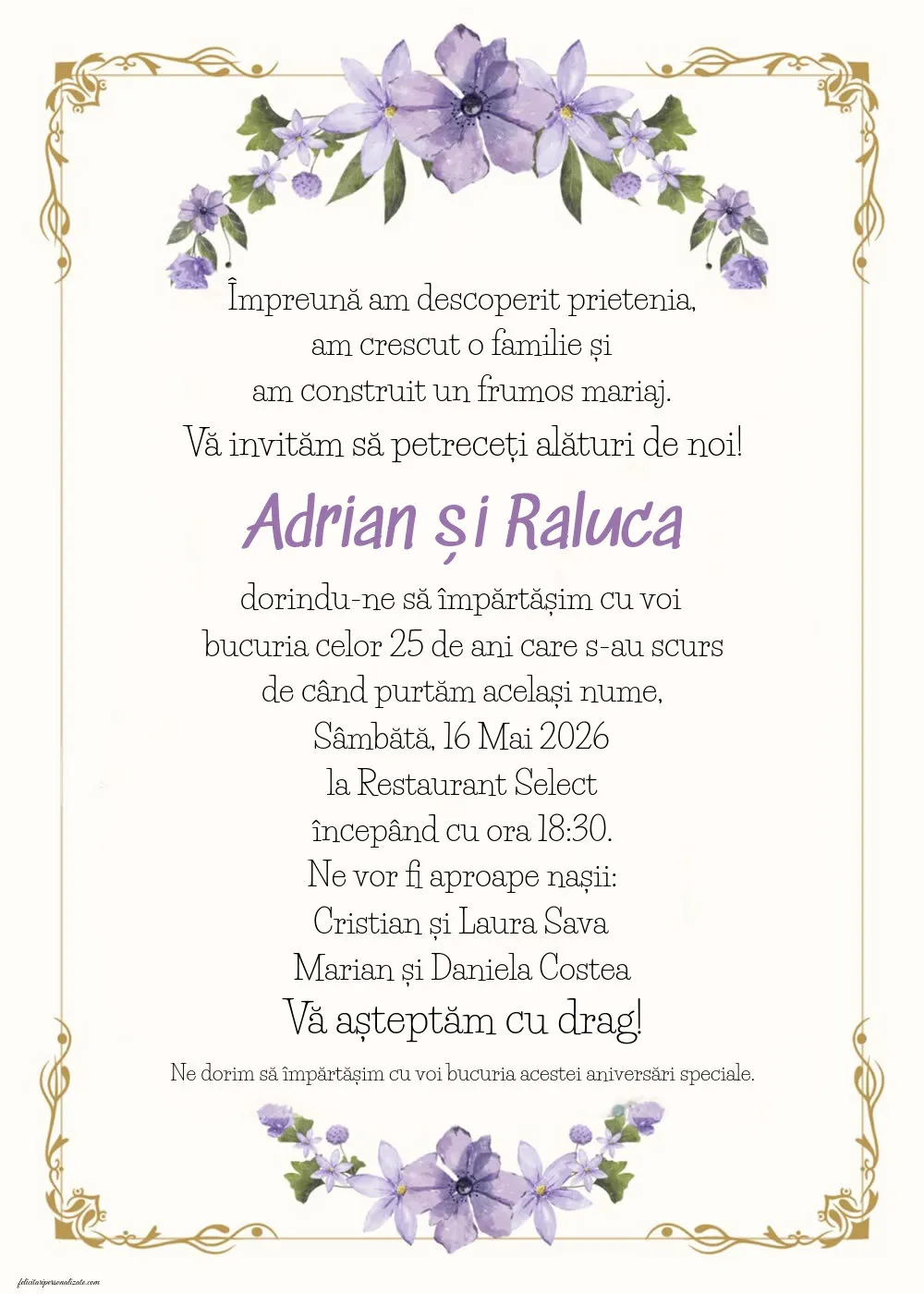 Invitație simplă