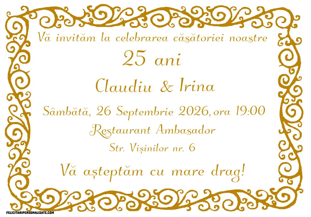 Invitație gold