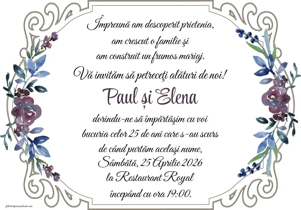 Invitație cu flori