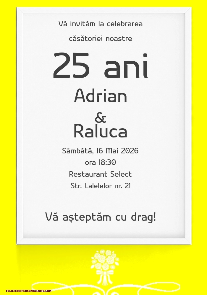 Invitație cu flori