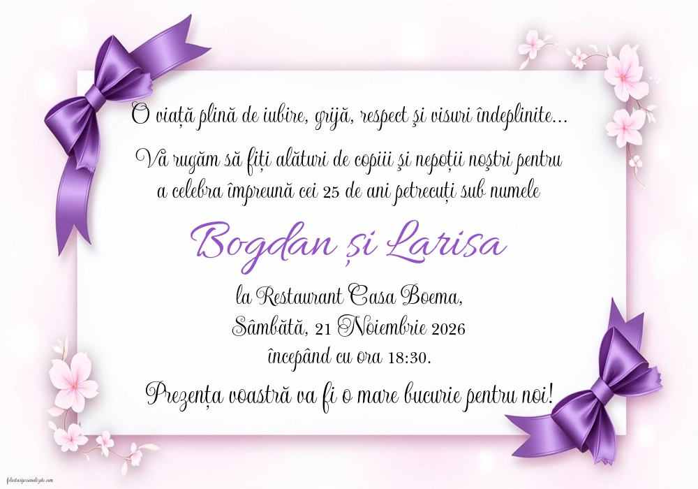 Invitație silver