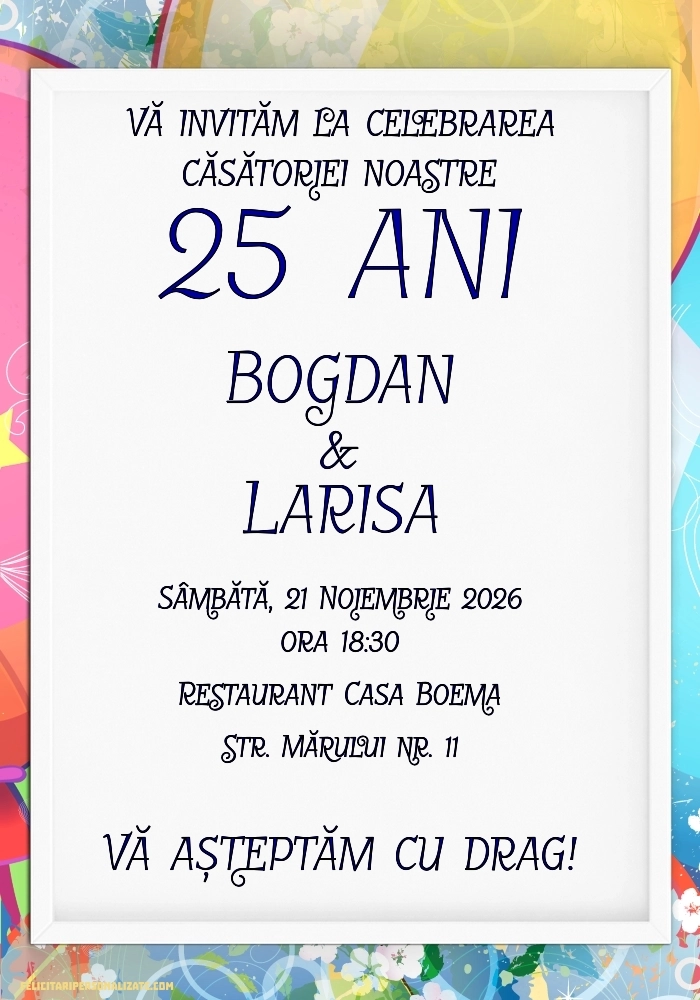 Invitație cu flori