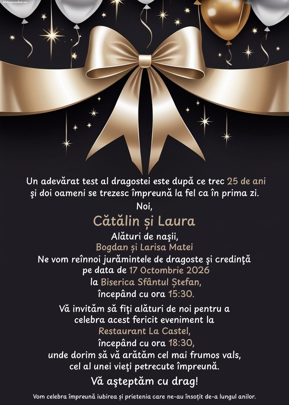 Invitație silver