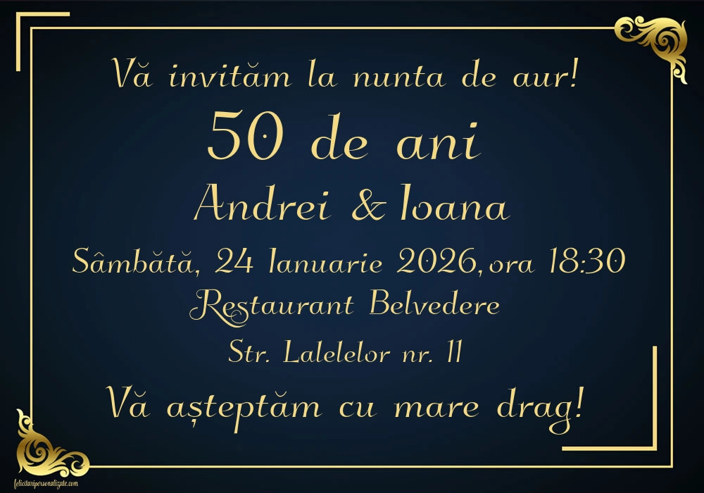 Invitație pentru 50 ani