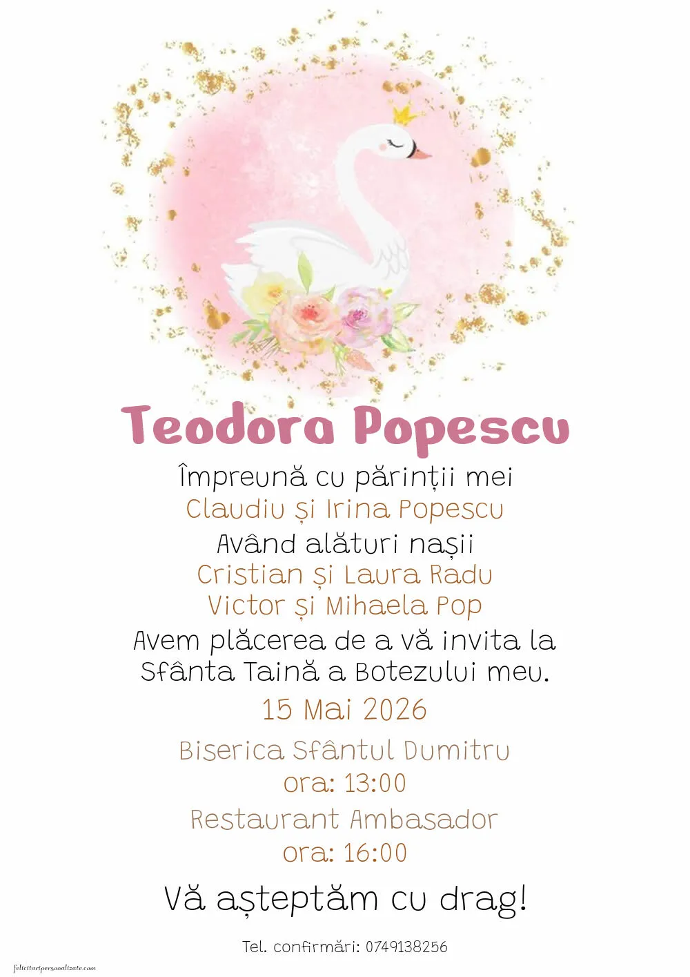 Invitație cu lebădă