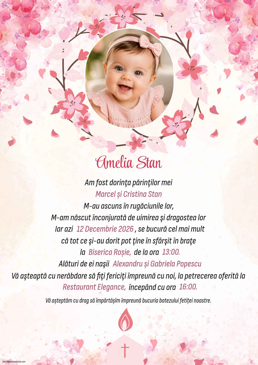 Invitație cu flori