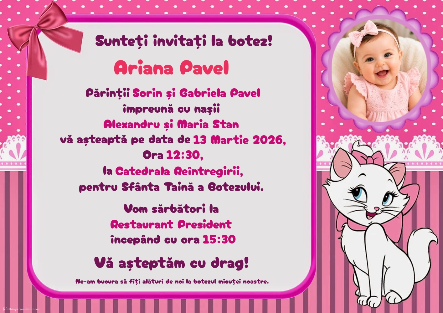 Invitație cu Pisicile aristocrate