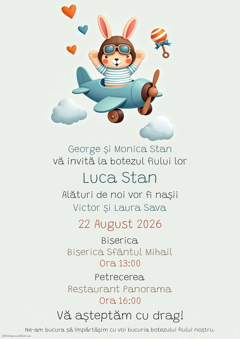 Invitație cu iepuri