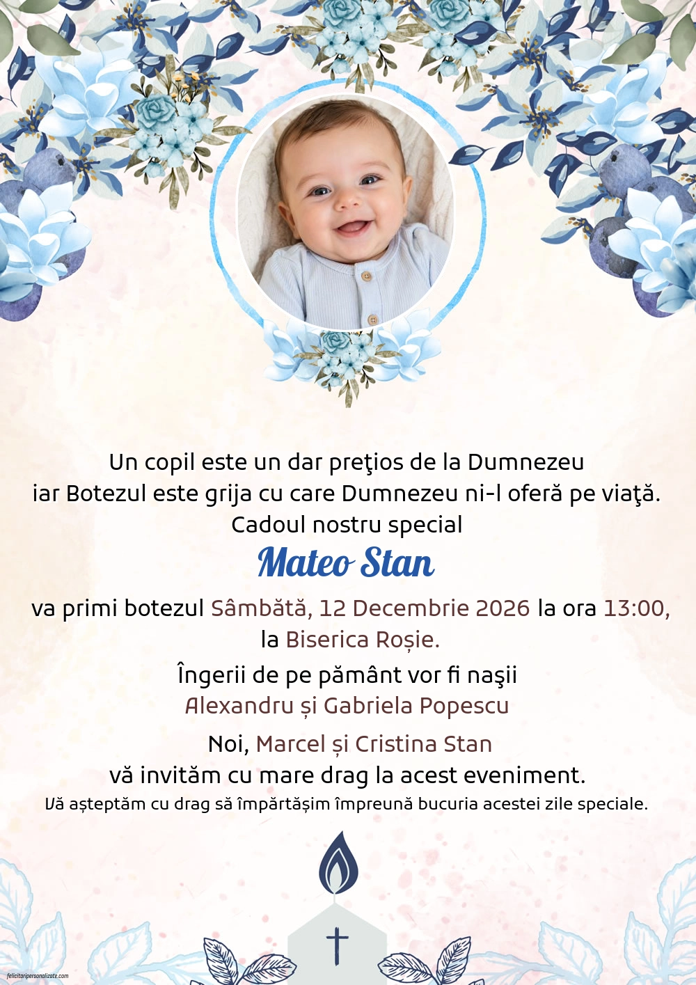 Invitație cu flori