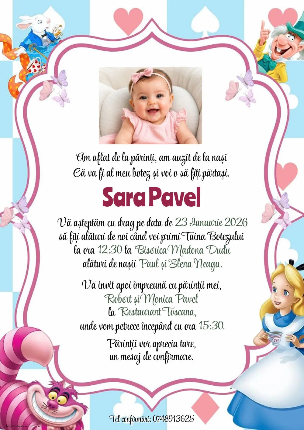 Invitație cu Alice în țara minunilor