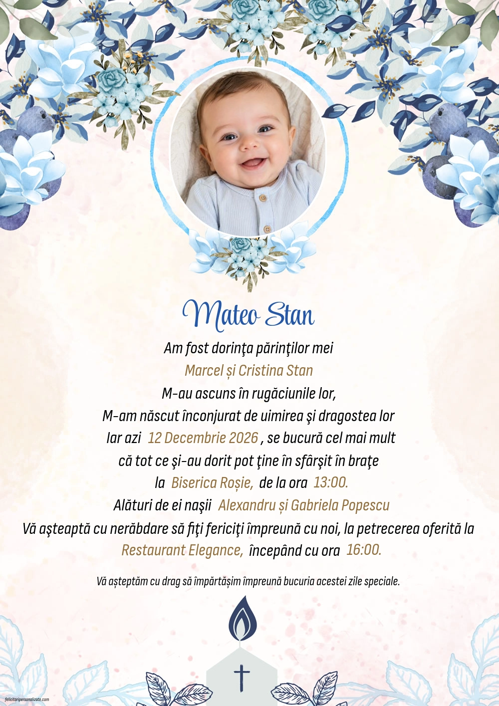 Invitație cu flori