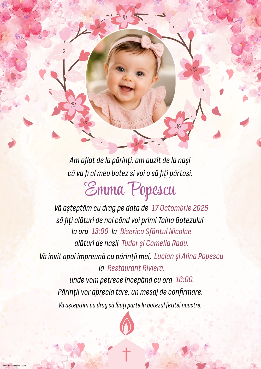 Invitație cu flori