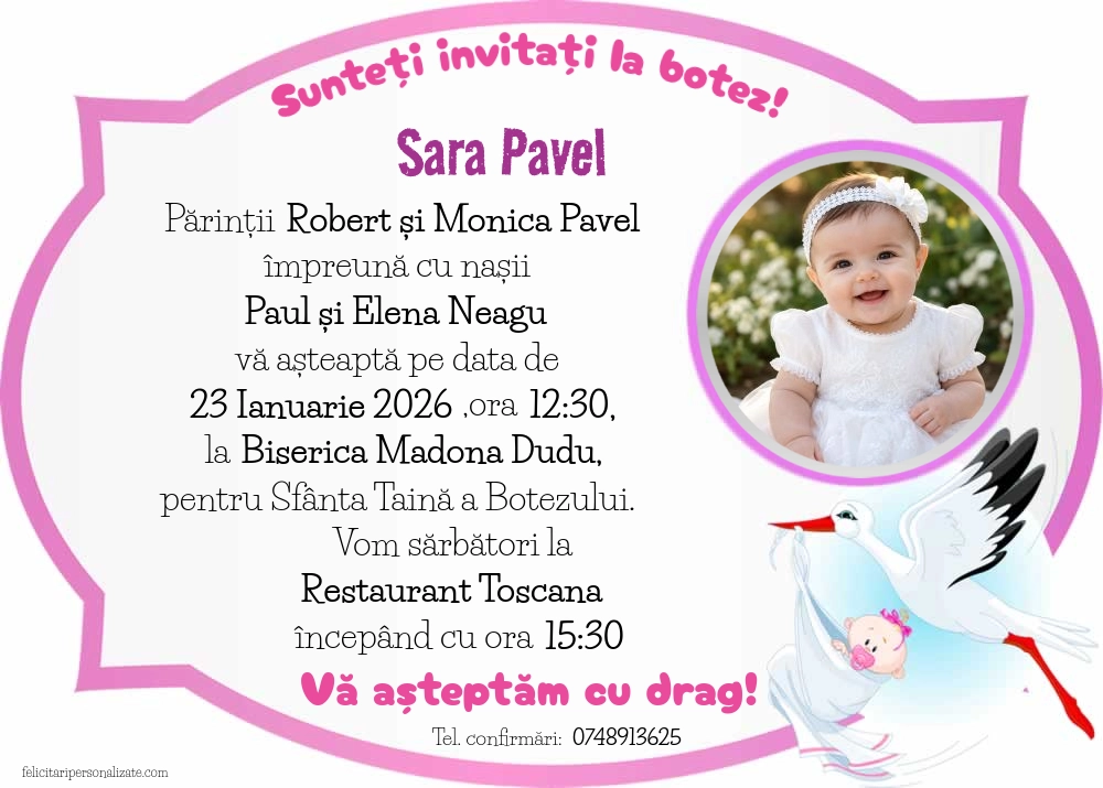 Invitație cu barză