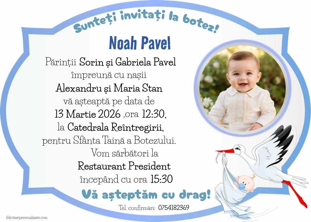 Invitație cu barză