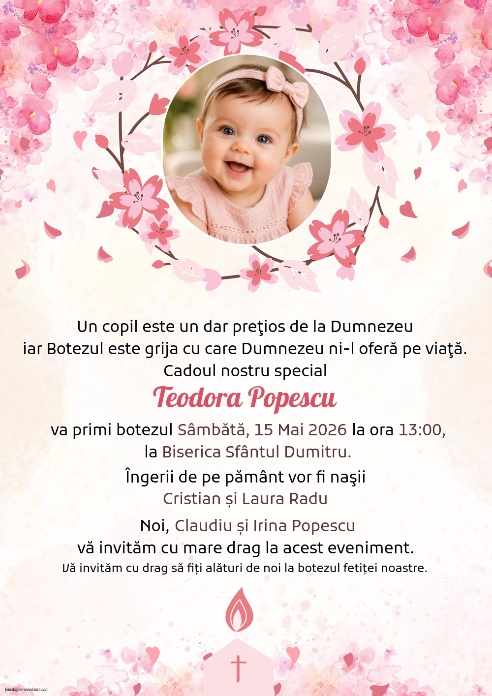 Invitație cu flori