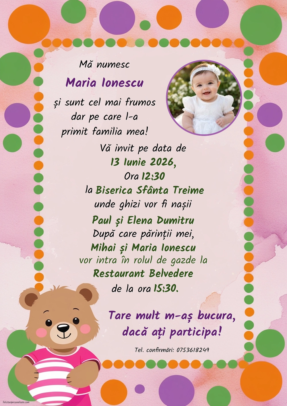 Invitație cu flori