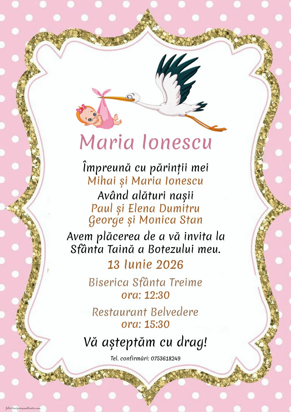 Invitație cu barză