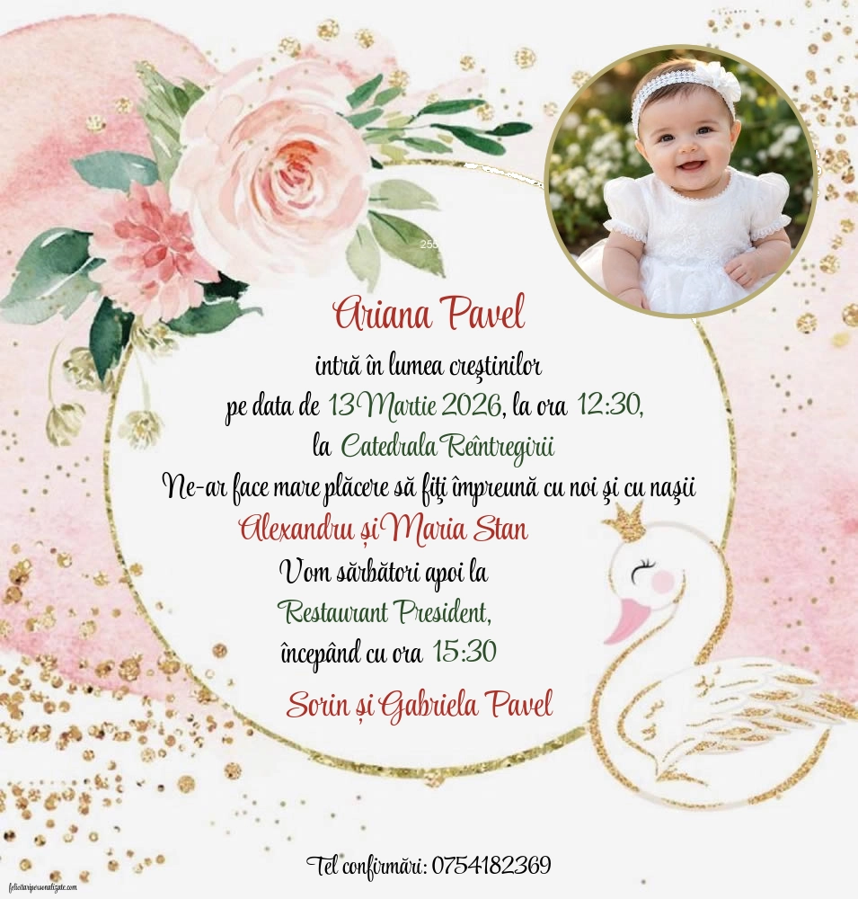 Invitație cu trandafiri