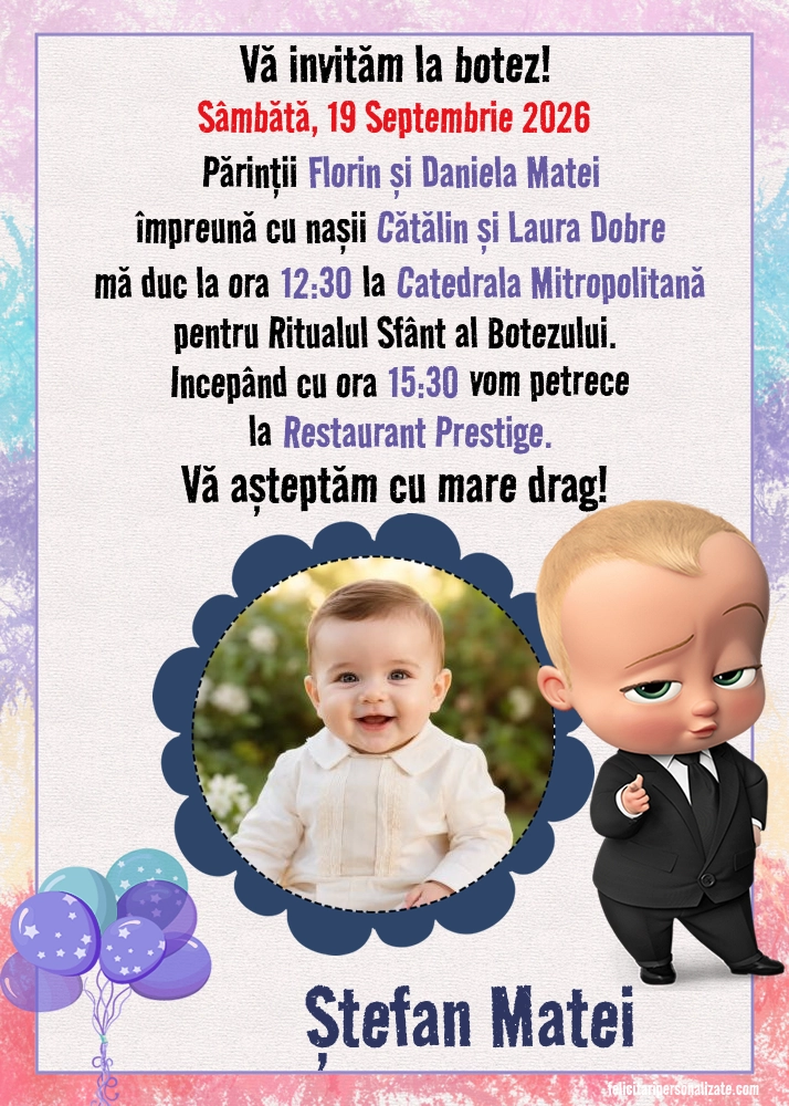 Invitație cu Baby Boss