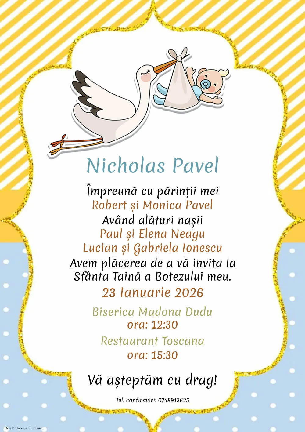 Invitație cu barză