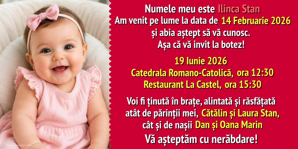 Invitație pentru fete