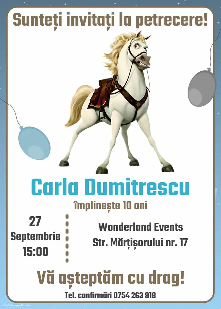 Invitație cu Rapunzel