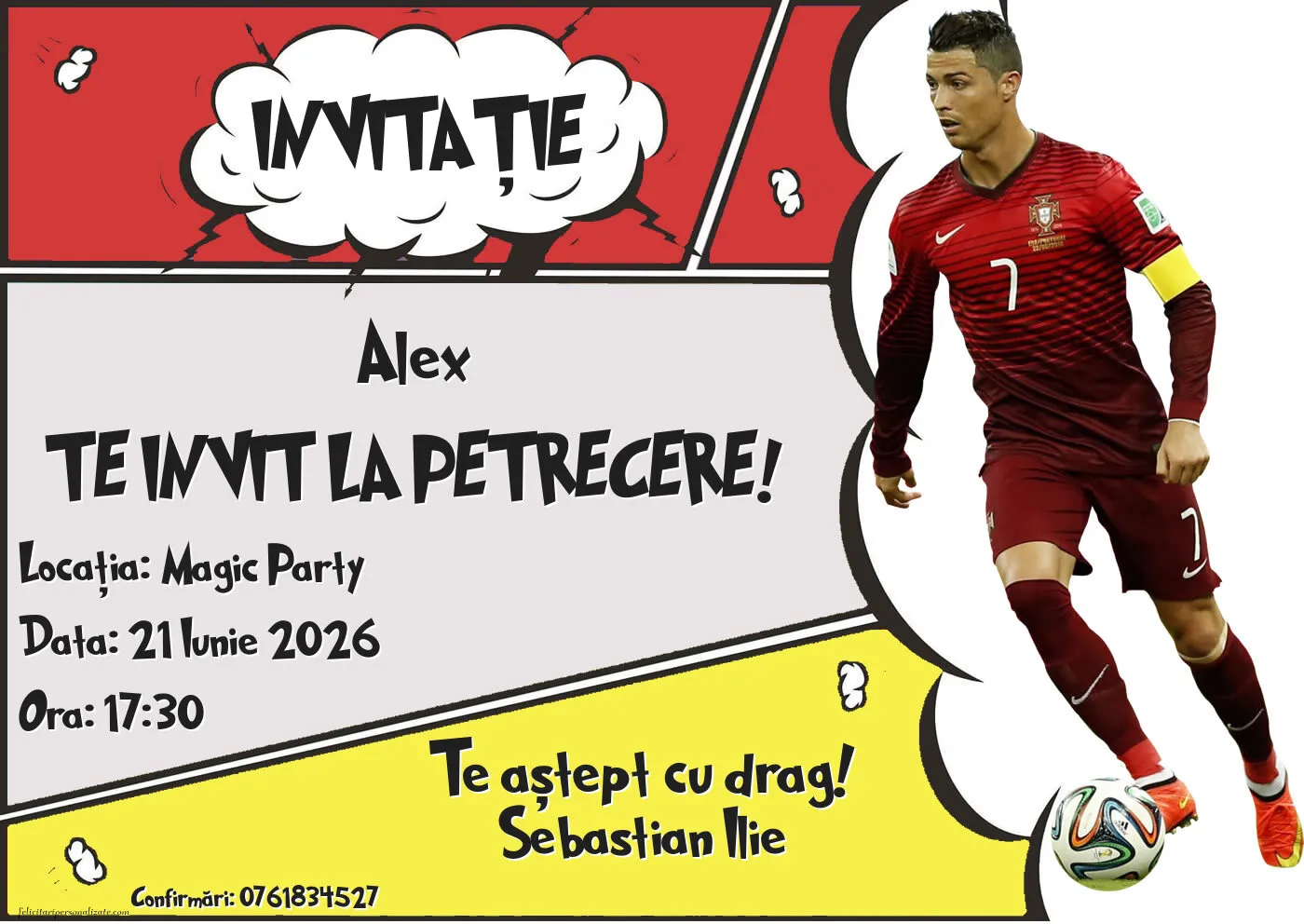 Invitație cu fotbal