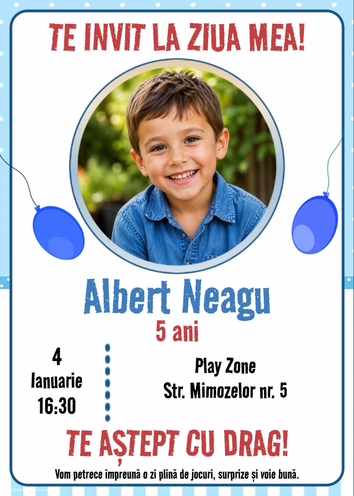 Invitație pentru băieți