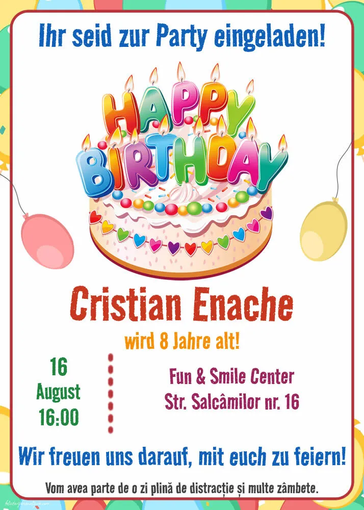 Invitație în limba germană